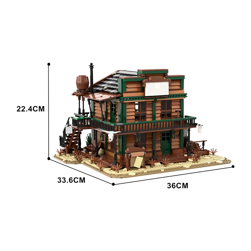 MOC Haus Gebäude Sheriff's Office Wild West Modell Baustein Set Anime Serie Wohnung Stich Ziegel Spielzeug DIY Kinder Geschenk