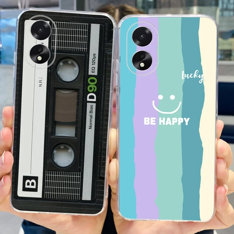 Para Oppo A38 Oppo A78 4G 5G Oppo A98 funda transparente niño moda suave TPU goma Capas para Oppo A78 OppoA98 parachoques Coque Etui