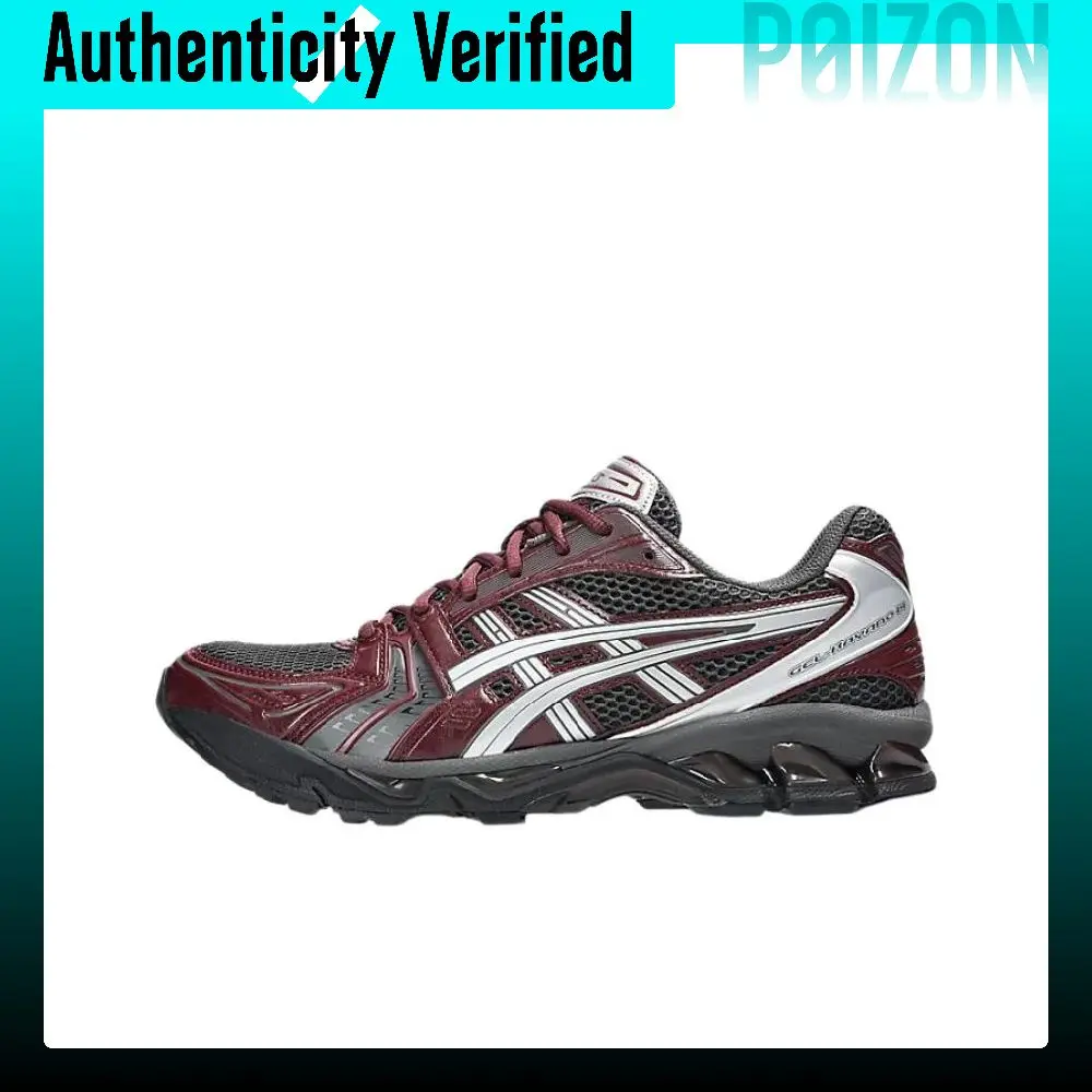 ASICS Gel Kayano 14 Synthetic Leather, Artificial Leather Casual City Commuting Running Shoes Unisex Gray Red 1203A537-022