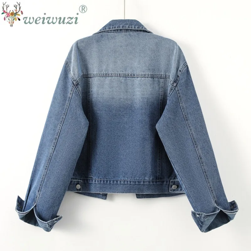 Vintage Loose Fashion Denim Coat Women New Simple Casual Versatile Models Retro Color Washed Texture Top Denim Jacket Outerwear