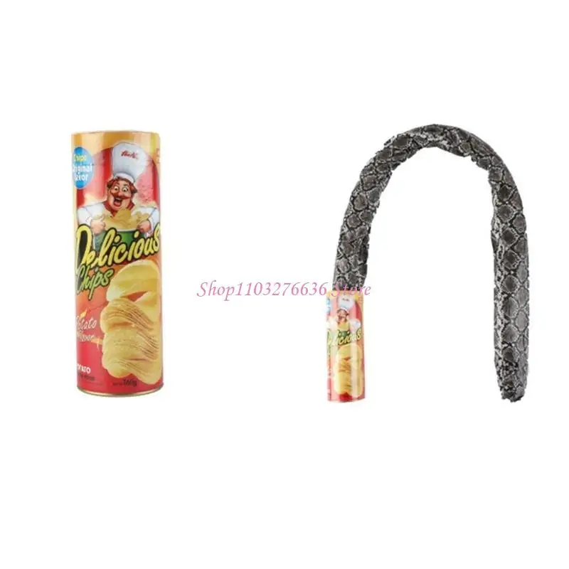 R6FD Realistic Potato Chip Snake Can Spring Jump Snake Toy Funny Joke Prank Toy