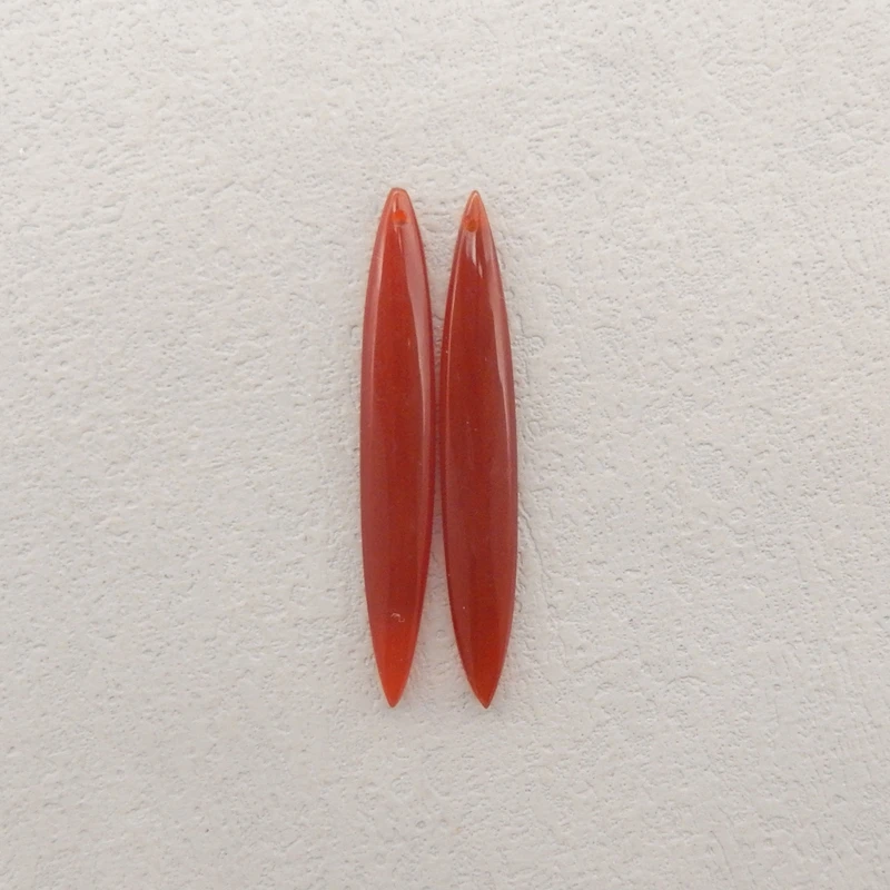

Natural Stone Red Agate Earrings Beads 50x7x5mm 5.2g Semiprecious Fashion Jewelry Women's Accessory