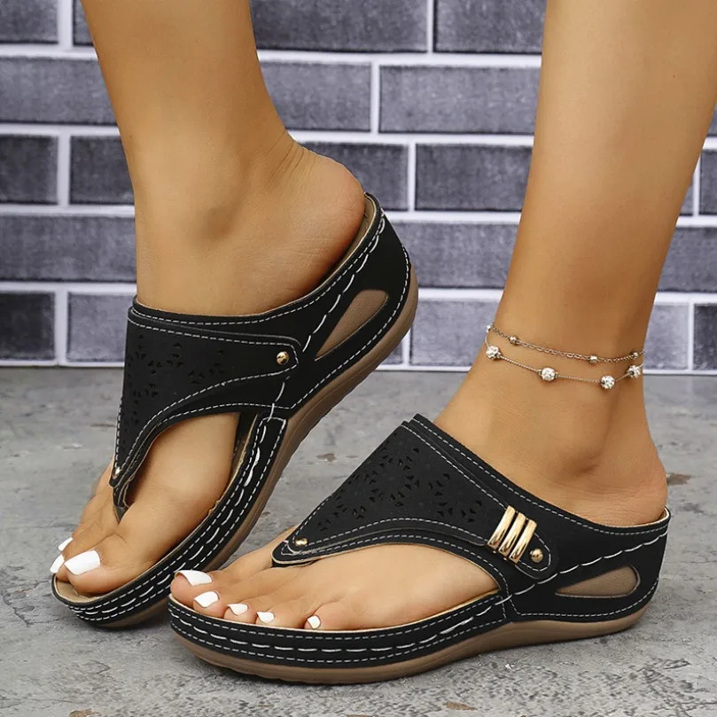 

Woman House Heel Flip Flops Wedges Cloud Sandals Summer Soft Beach Slides Home Garden Slipper Shoe Outdoor Ladies Female PU