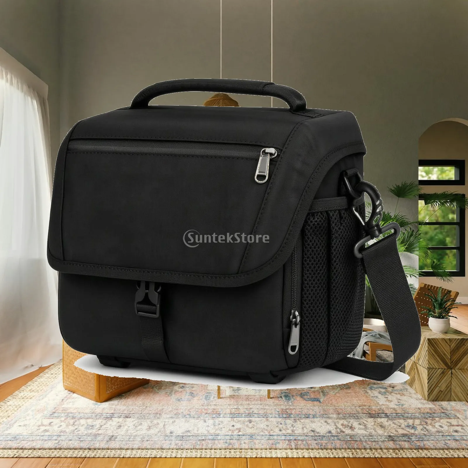 Canvas Camera Shoulder Bag Padded Camera Bag with Removable Dividers Lightweight Compact for Photographers, Everyday Photography