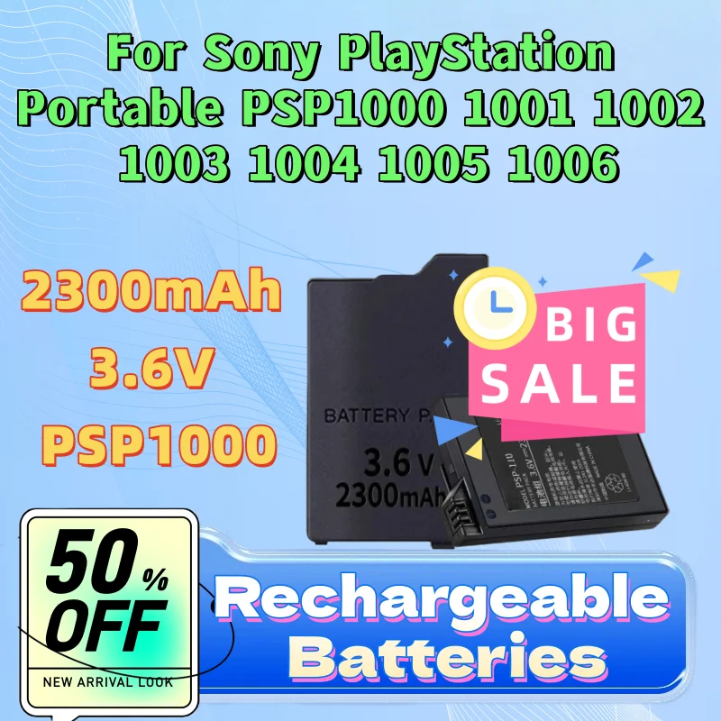 

New High-Capacity Battery 2300mAh 3.6V PSP1000 For Sony PlayStation Portable PSP1000 1001 1002 1003 1004 1005 1006