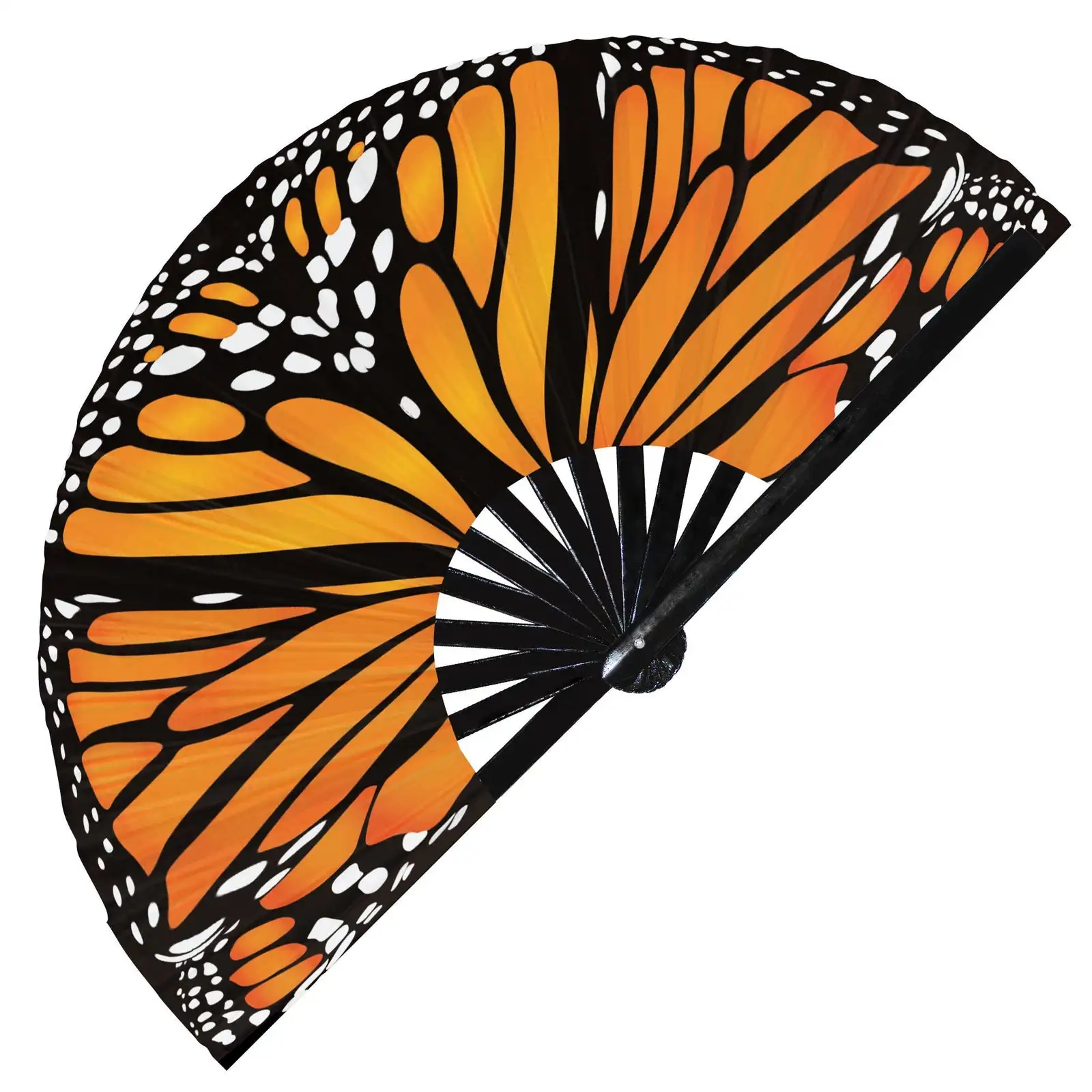 Butterfly Wing Folding Hand Rave Fan,Clack Handheld Fan for Line Dancing,Music Festivals,Carnival,Rainbow Outfits,Disco,Party
