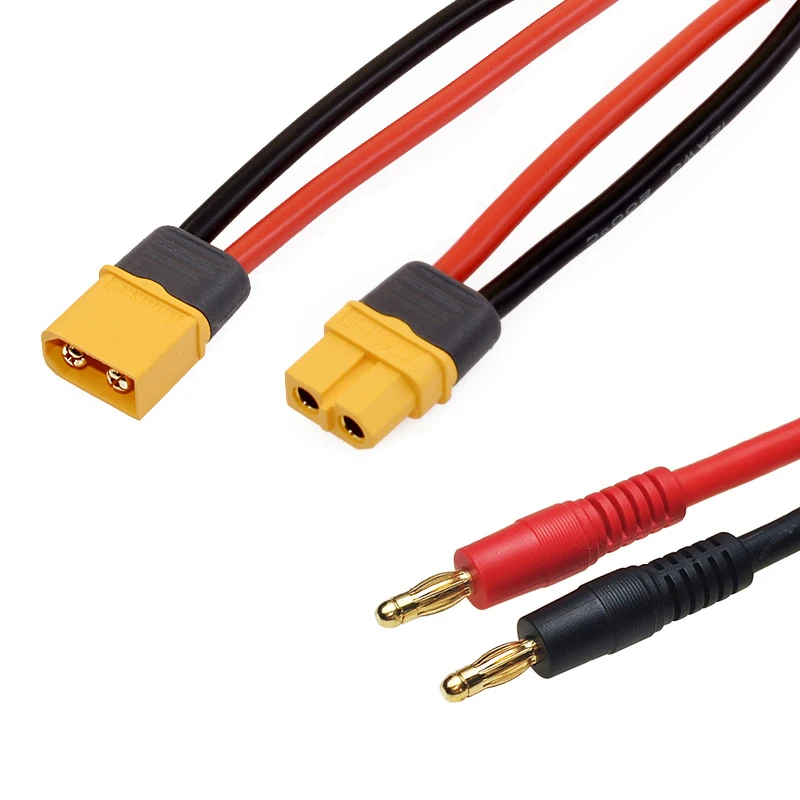 XT60H Male Female Connector Plug to 4mm Banana Plugs Battery Charge Lead Adapter Cable for RC Helicopter Quadcopter Lipo Battery