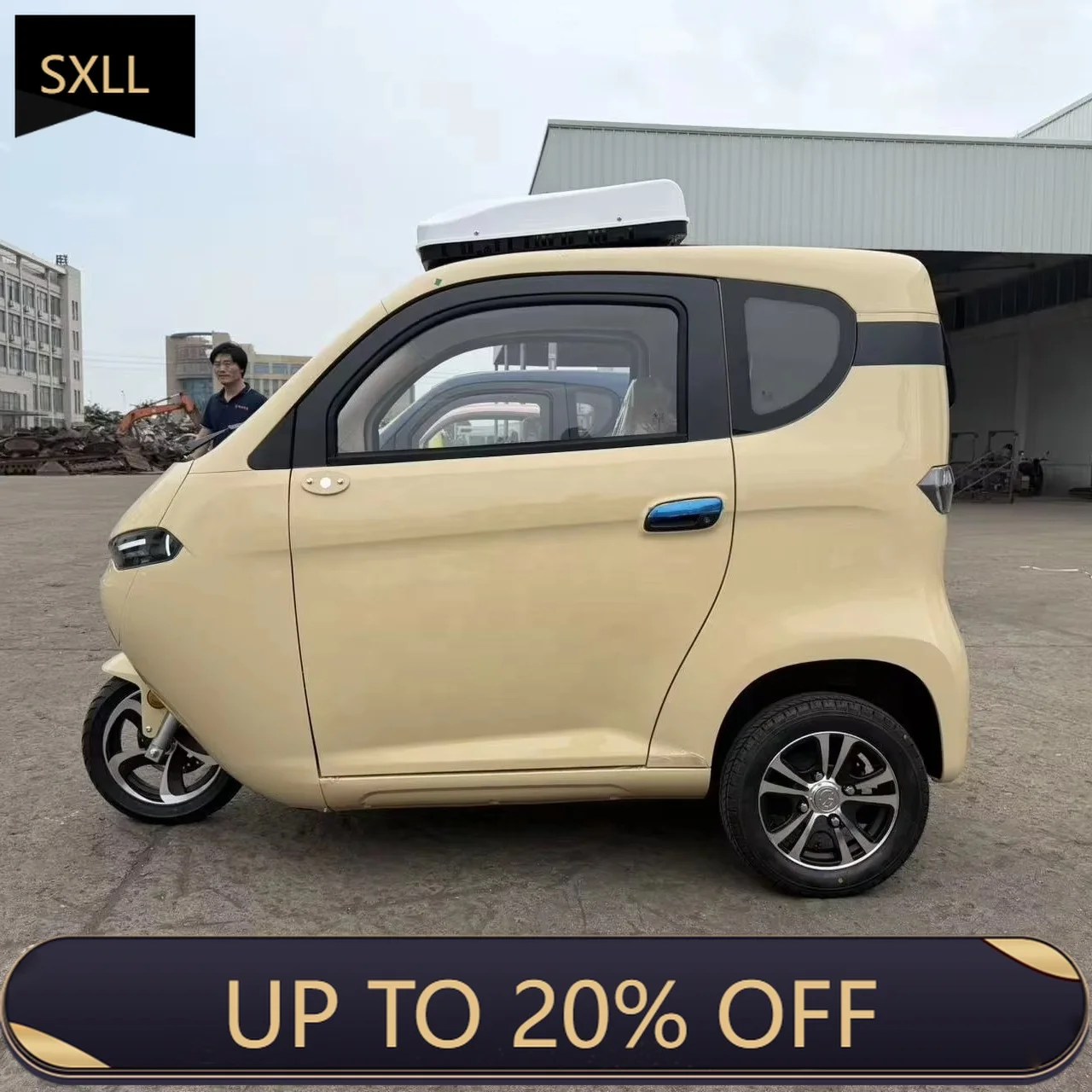 SXLL EEC Certified 3-Wheel Enclosed Electric Mobility Scooter with Air Conditioning, Heating & Anti-Rollover System Dealers Only