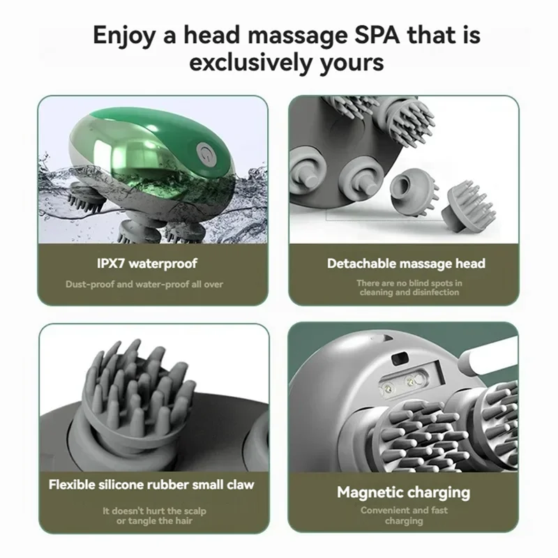 A83G-modes électriques portables imperméables et souples, fournitures de Massage pour chat, outil de Massage du cuir chevelu réglable et confortable