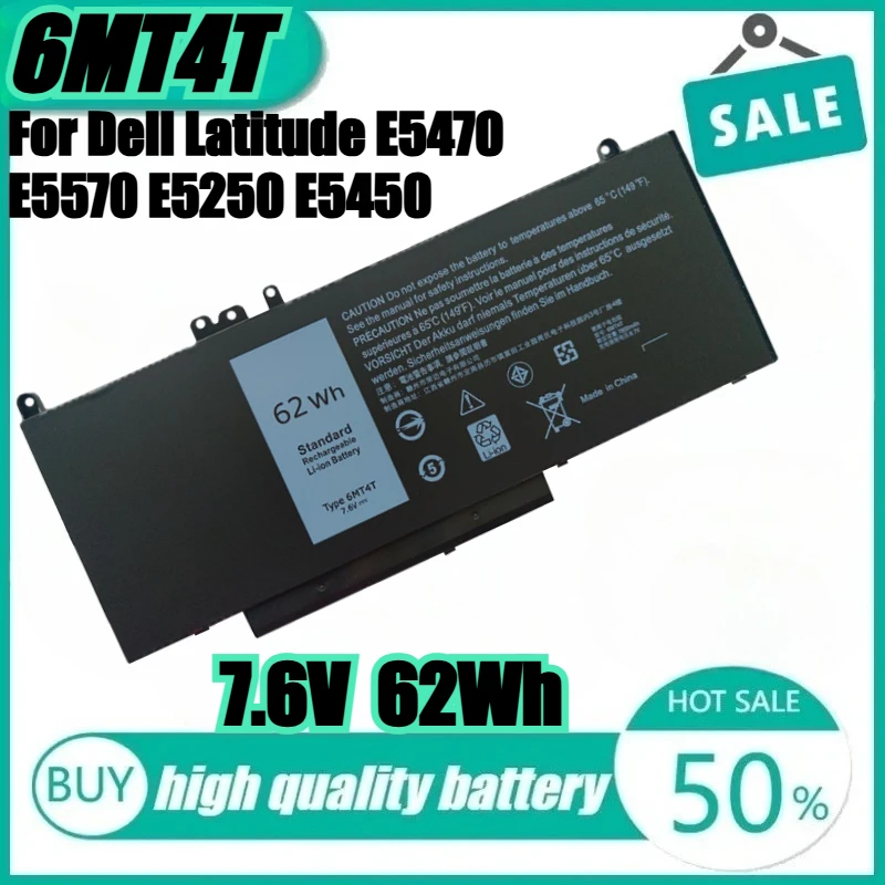

New 6MT4T 7.6V 62Wh Laptop Battery for Dell Precision 15 3510 M3510 for Latitude E5470 E5570 14 5470 15 5570 7V69Y TXF9M 79VRK