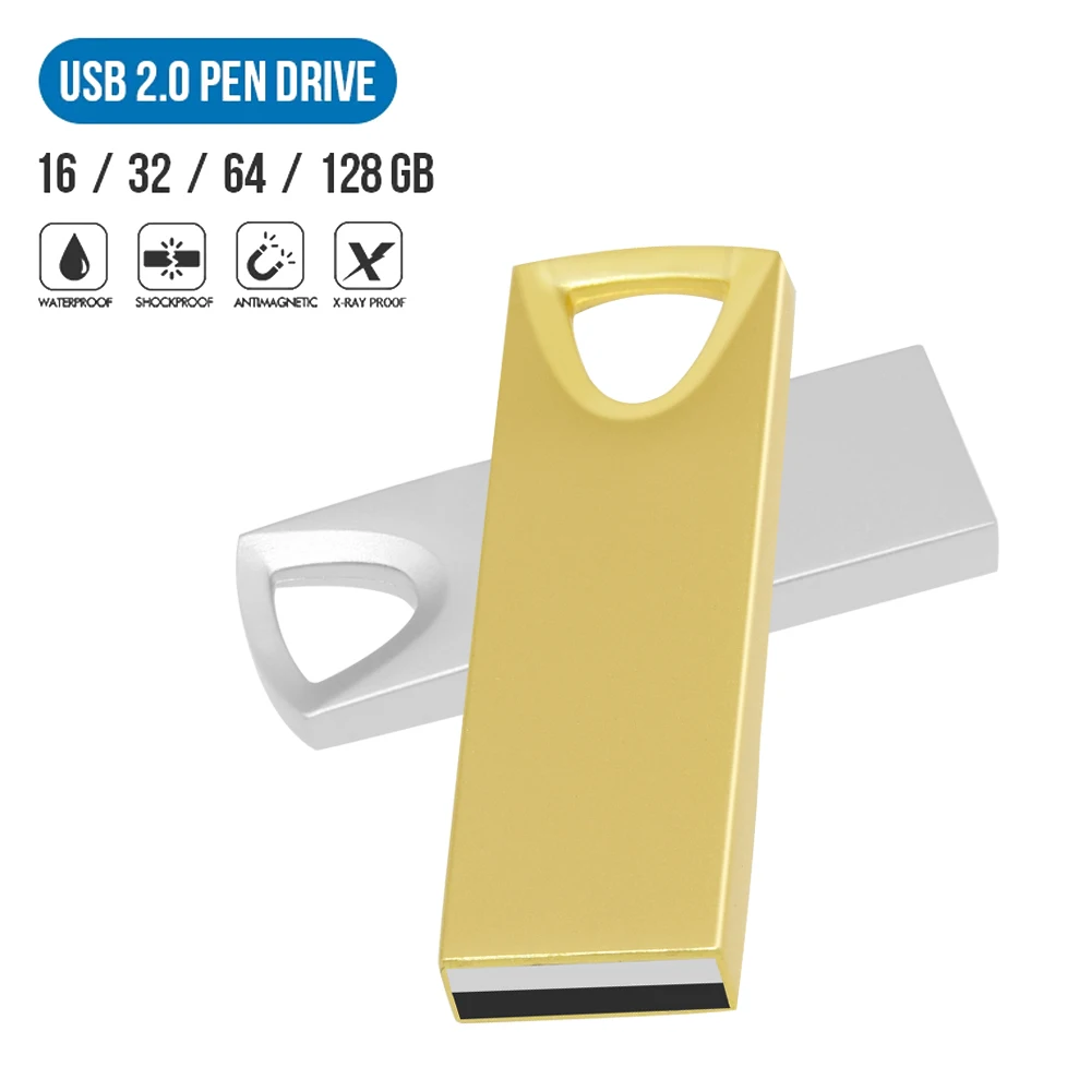 Imagem -02 - Movimentação Impermeável do Flash do Usb do Metal Pendrive Disco de u Disco de Memória Logotipo Livre Usb 2.0 32gb 64gb 16gb 8gb 4gb 50 Peças