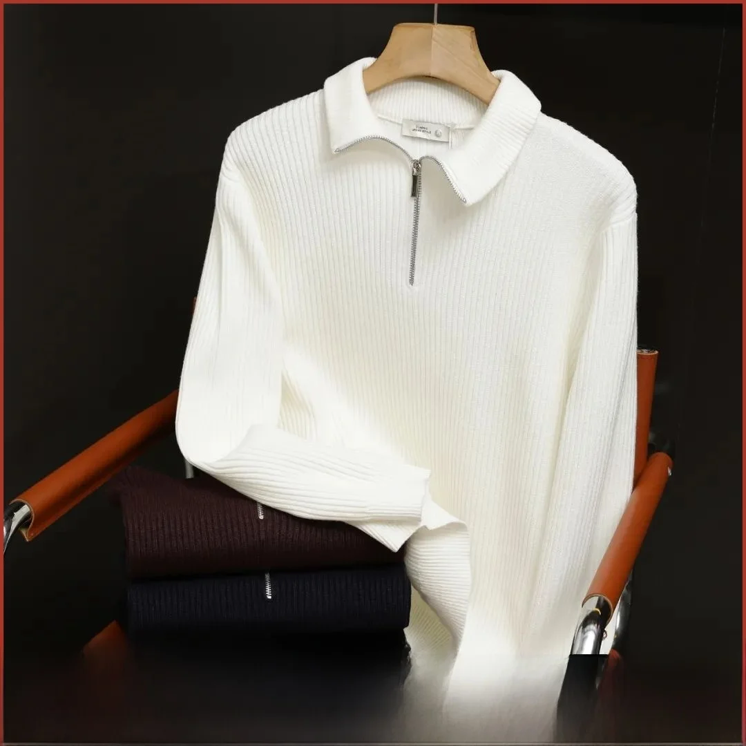 

Men's Casual Knitted Long Sve Sweater Zipper Collar Design Comfortable Soft Faionable Urban Sle Regular Fit Spring Autumn