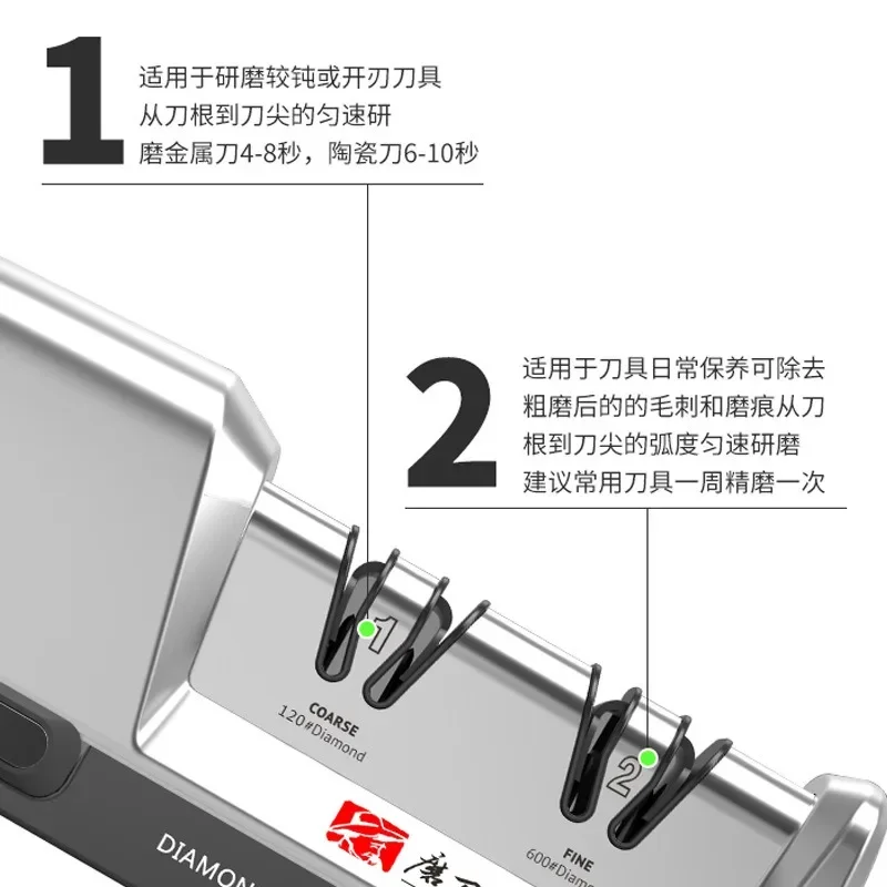 TAIDEA TG2302 Electric Knife Sharpener: Stainless Steel Build, 15 & 20 Degrees, 3-Stage System with Quick Sharpening/Polishing