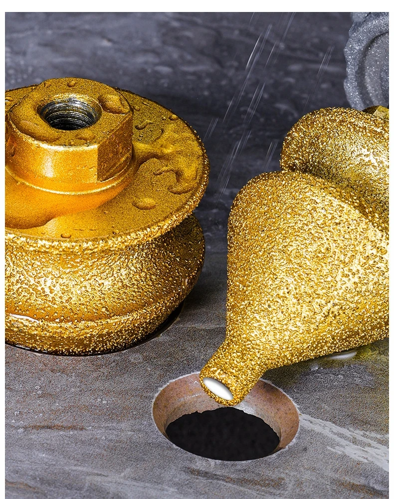 Gelöteter Pagodenbohrer M10 Diamant-Fasenfräser Turmbohrer für Fliesen, Steinplatten und Gestein – Integrierter Bohrer für Entgratungen – Diamantwerkzeuge – Detail 10