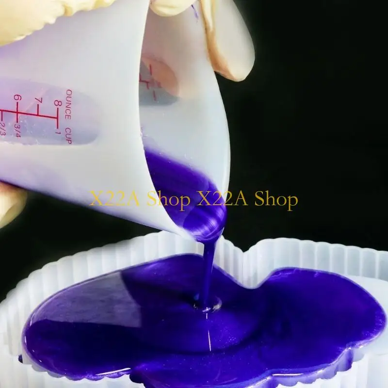 Unique 2Pcs Convenient Measuring Cups Set  Handmade 250ml/500ml Silicone Mixing Cups
