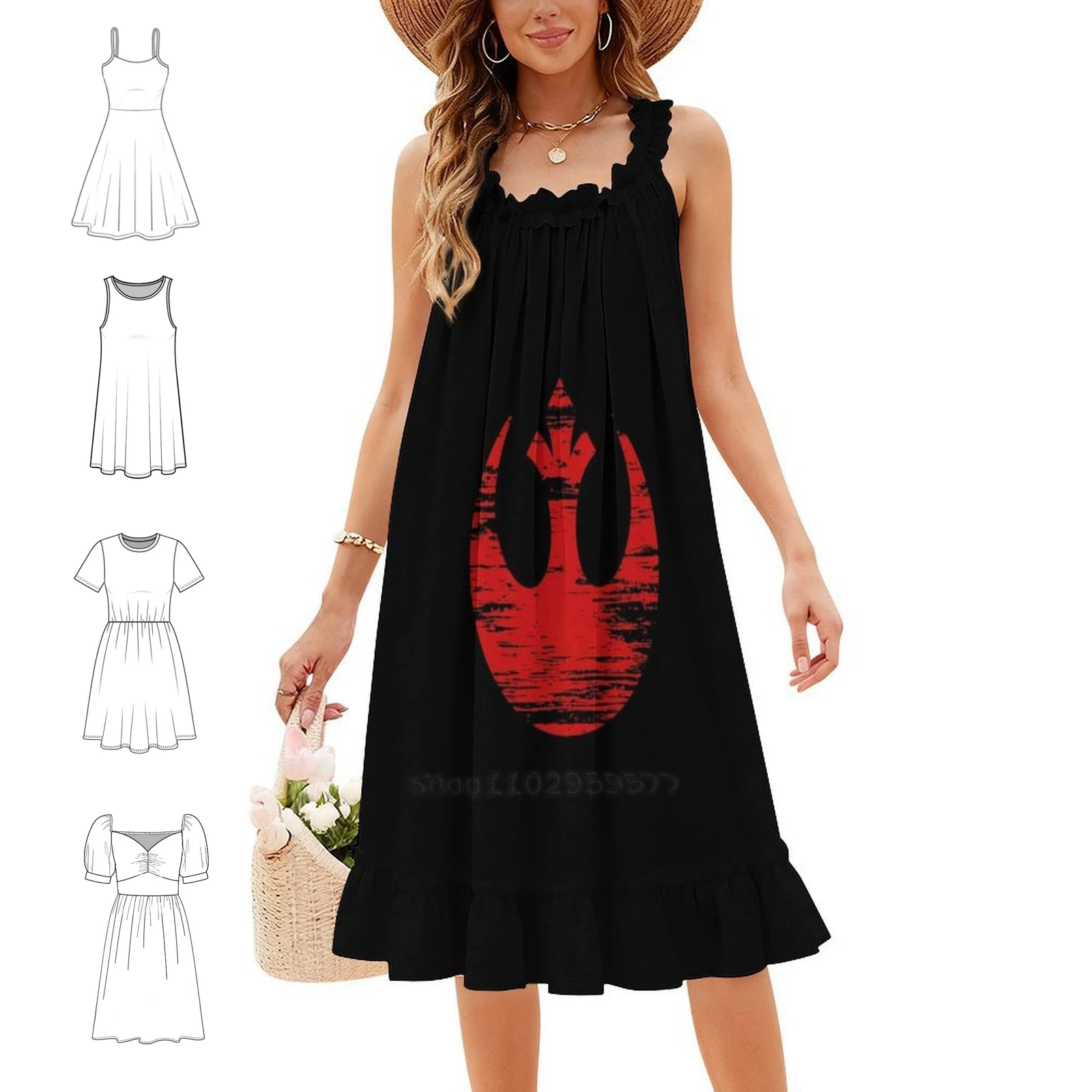 Rebel Korean Style Casual Dress For Women Simple Daily Office Lady Dresses Rebel Empire Star Dress For Girls