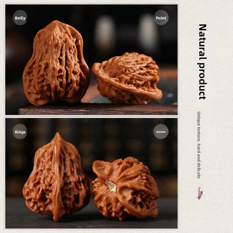 Premium High Polish Root Walnut Hand Beads Mens Irregular Lion Head Matched Prayer Beads Lucky Blessing Fortune Antique Handmade