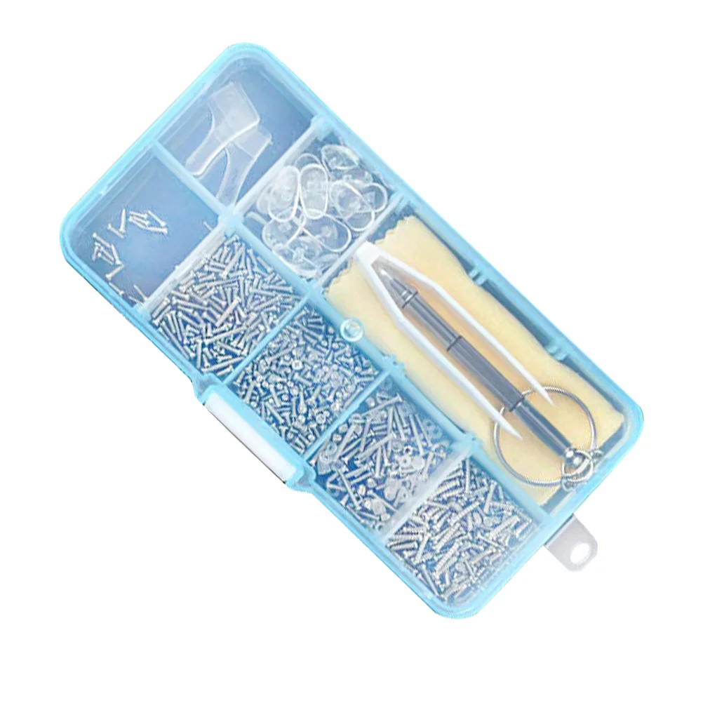 

High-Quality Self-Repairing Glasses Kit 100 Specifications Stainless Steel Screws 10 Pairs Nose Pads Eyewear Accessories