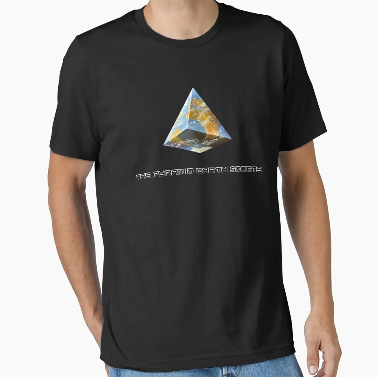The Pyramid Earth Society designed and sold by scallies55 vintage Washed Soft fashion Unisex Stylish streetwear Stretched homme