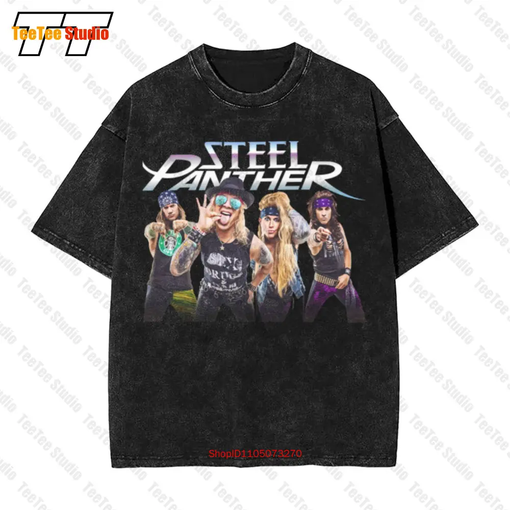 Steel Panther Old School Rock Band Logo Vintage Oversized T-Shirt BPXD