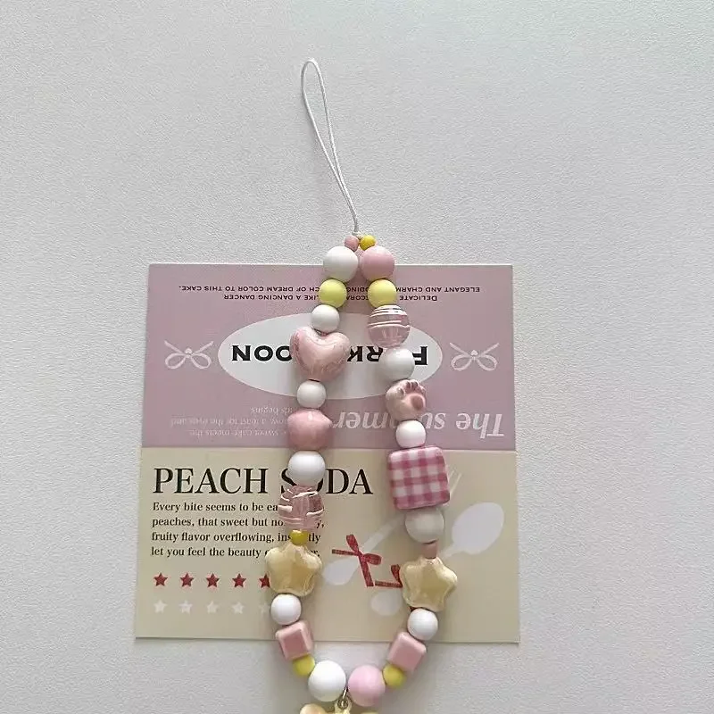 ww الهاتف المحمول سحر المفاتيح سلسلة فتاة النساء قضية الهاتف الخليوي الوردي الأزياء حقيبة قلادة مفتاح حزام حبل #3