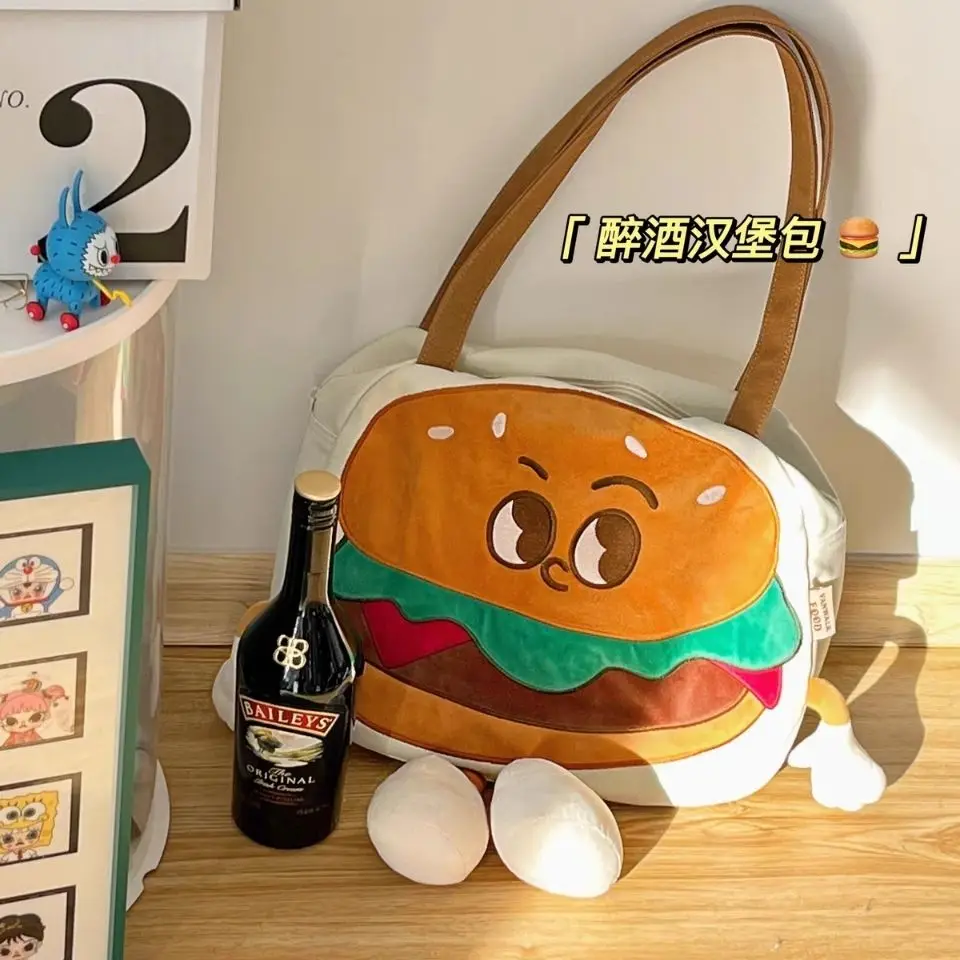 Japanese Style Cartoon Canvas Bags Handbag for Women 2022 Shopper Cute Tote Bag with Zipper Designer Bag Small Shoulder Bags