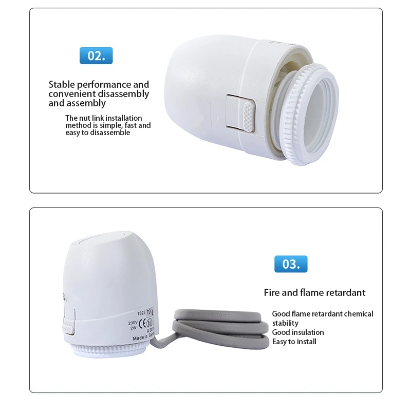 Y50A-Floor Heating Valve NC AC 230V Electric Thermal Actuator Manifold For Underfloor Heating Thermostat