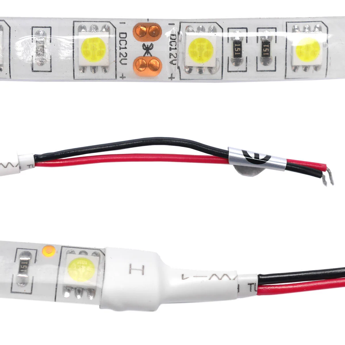 N96R 5Pcs 10Cm Waterproof Warm White 5050 Led Strip Lights Dc 12V Caravan Boat Car