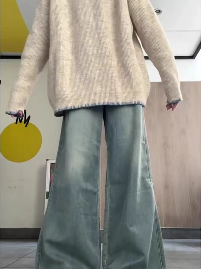 Lockerer Strickpullover für Damen, weich, gemütlich, Overhead-Stil, Herbst, Neuankömmling, faionable, vielseitig, lang, Sve, rund, warmes Oberteil