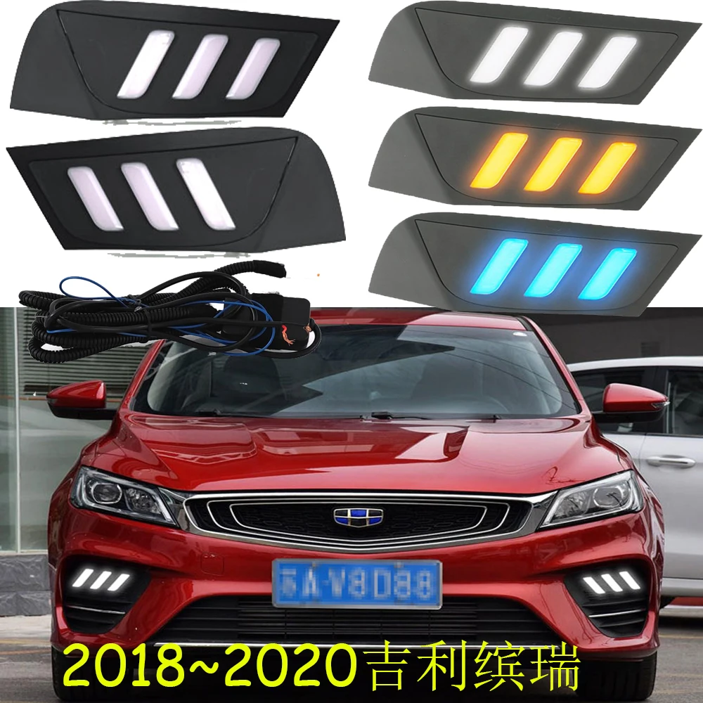 

car accessories bupmer head light Geely Emgrand Binrui daytime light fog lamp 2018~2020y LED headlight led Geely headlamp