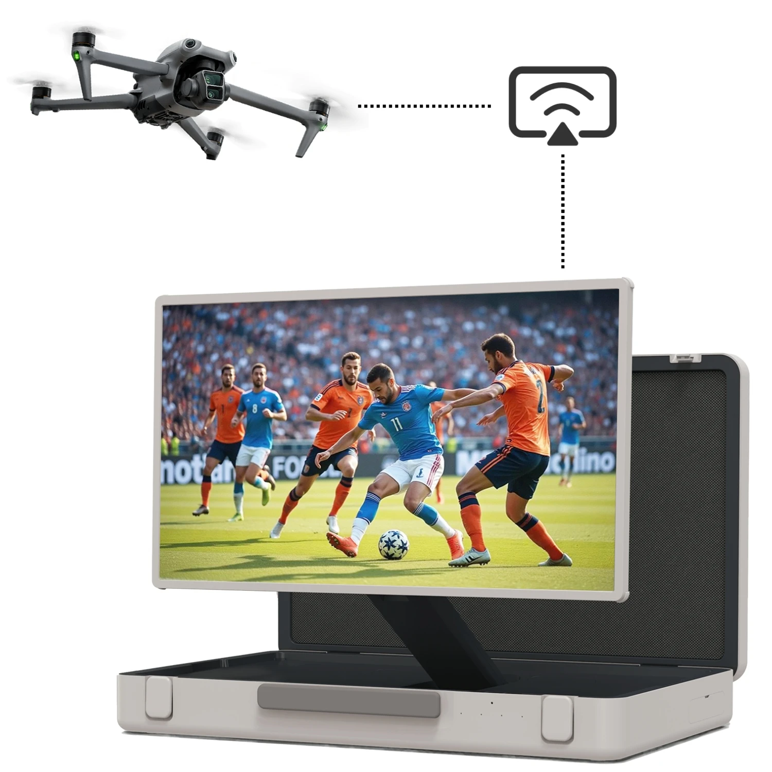 

Elc Packgo 27-Inch Briefcase Design Portable Monitor Full HD Android System Smart TV Display LED Used For UAV Conjunction