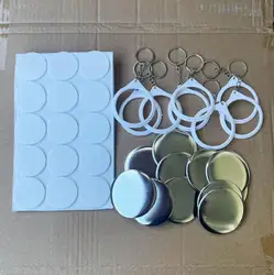 58mm 100Sets Mirror Keychain Button Supply Materials for NEW Professional Badge Button Maker
