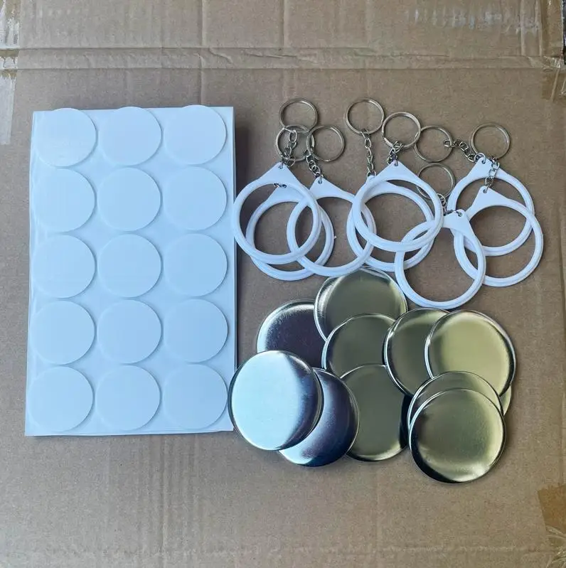 58mm 100Sets Mirror Keychain Button Supply Materials for NEW Professional Badge Button Maker