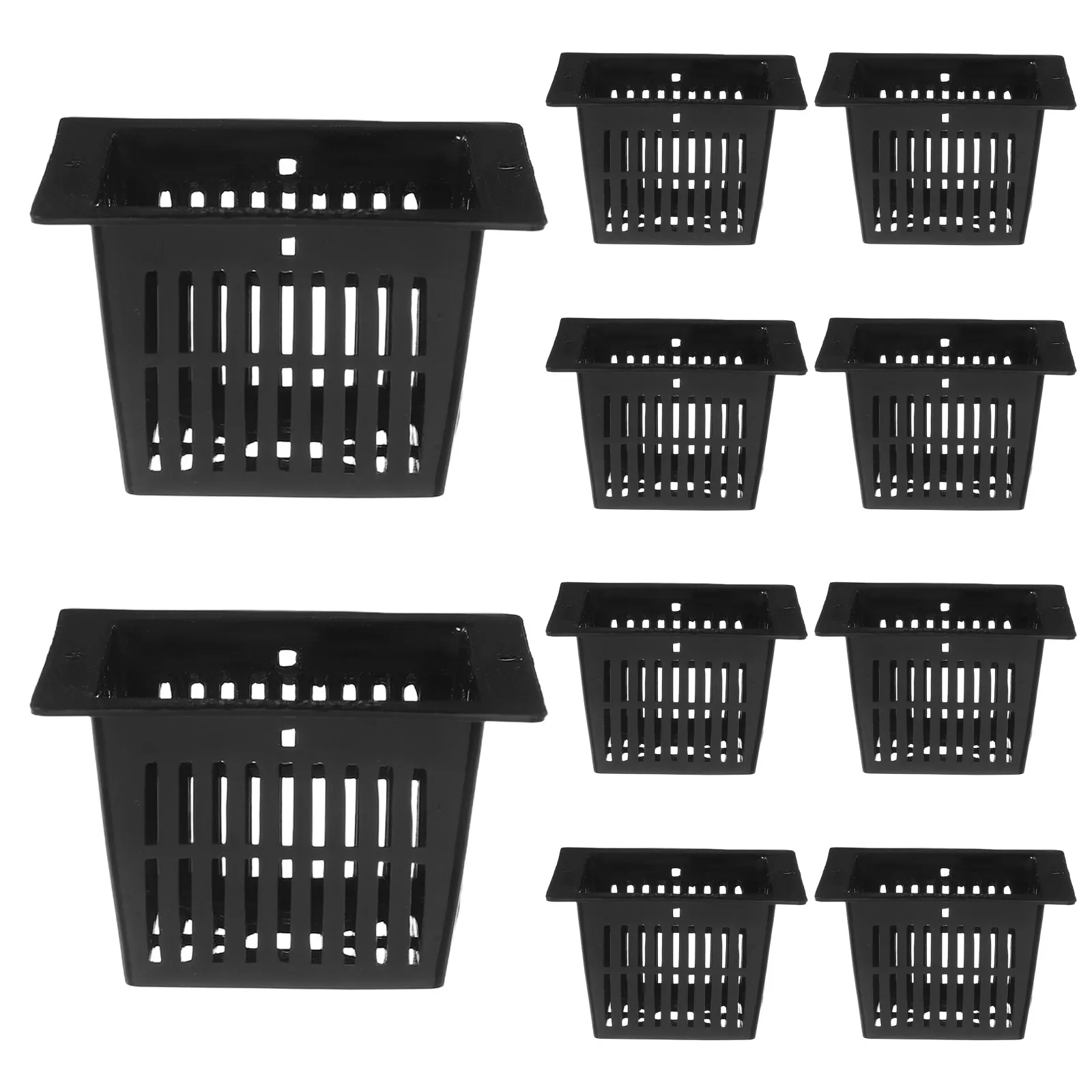 10 Pcs Square Planting Basket Hydroponic Planter Baskets Hydrohonics Net Pots Grow
