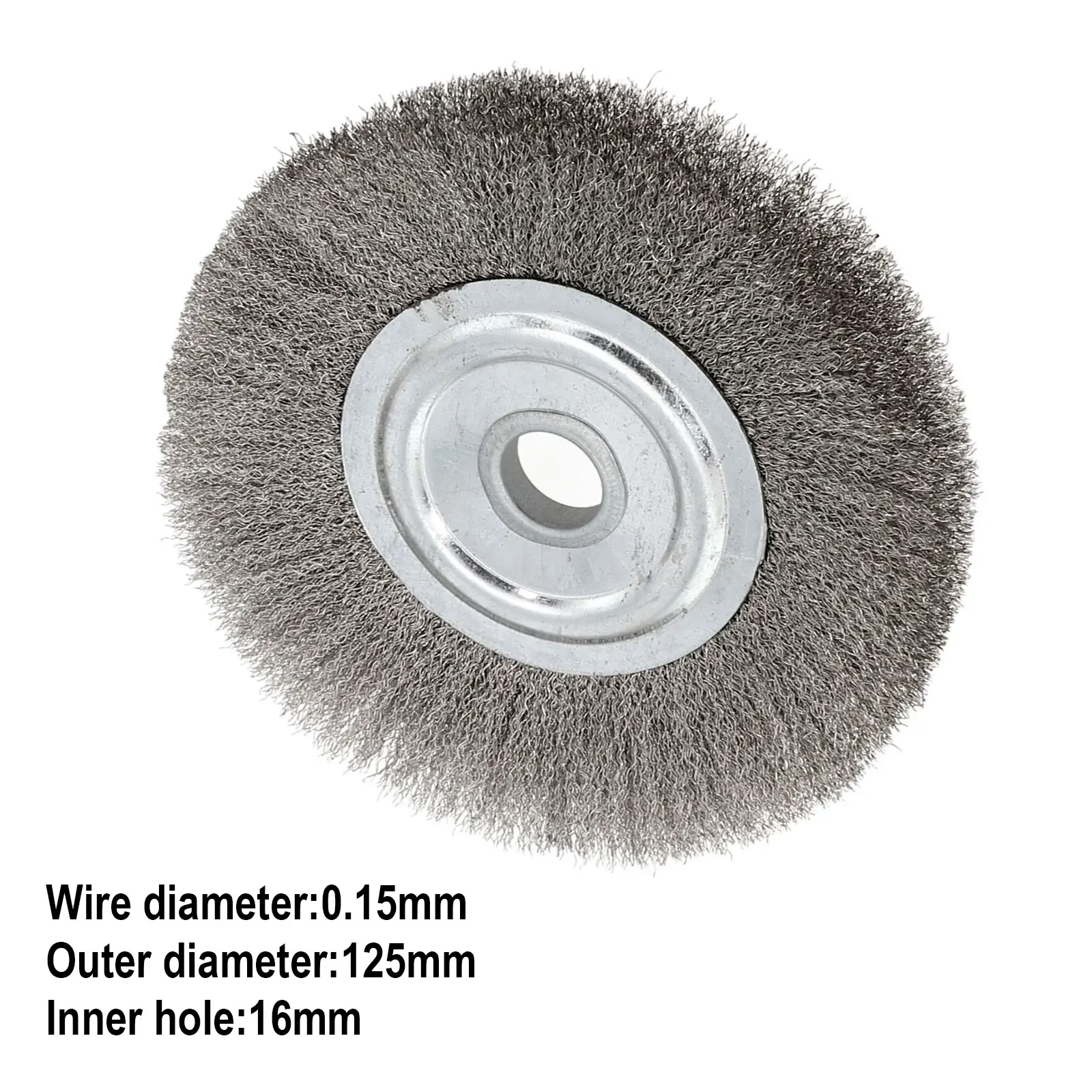 Stainless Steel Wire Wheel Brush 5 Inch 16mm Hole Crimped Design for Bench Grinder Perfect for Surface Preparation