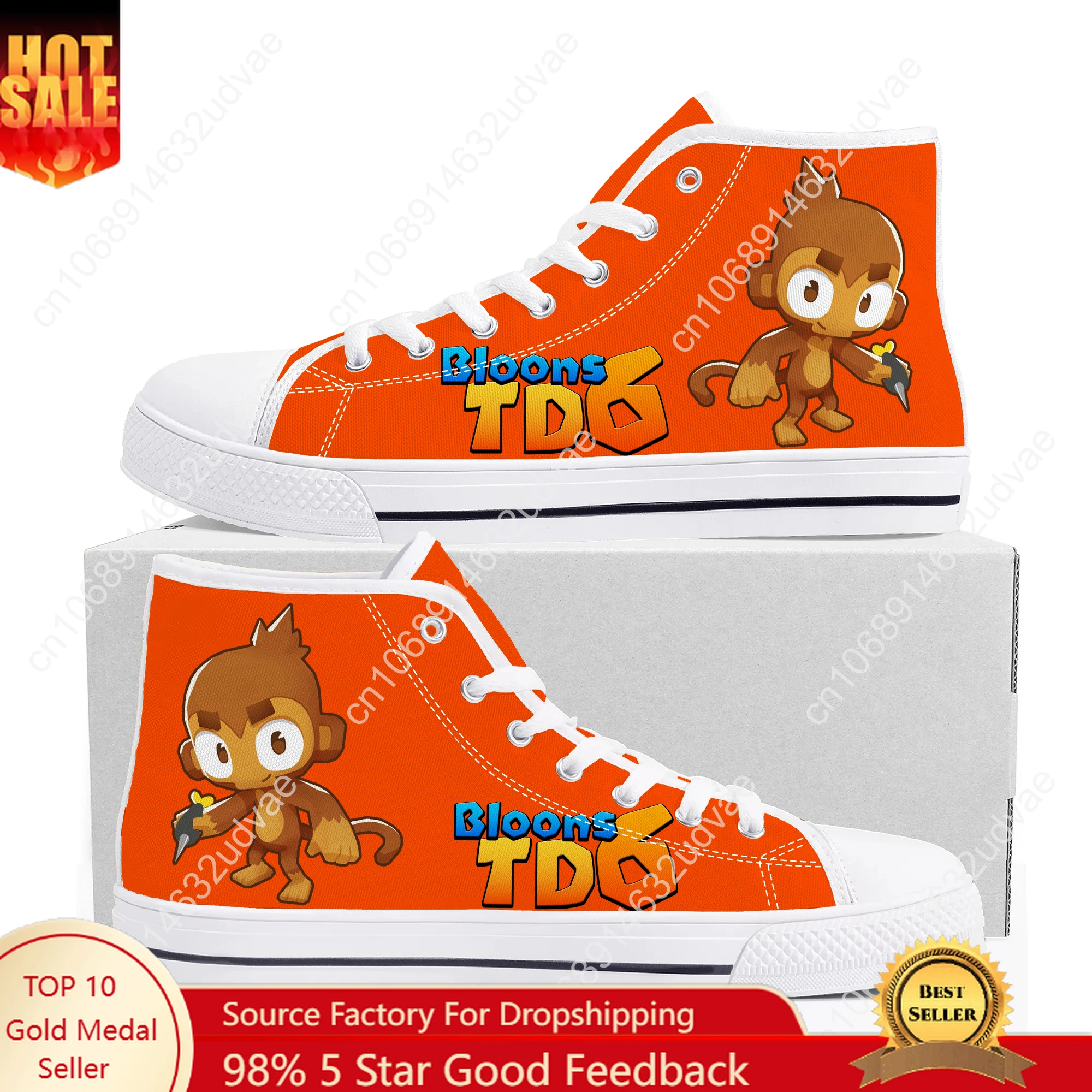 

Bloons TD6 High Top Shoes Mens Womens Teenager Sneakers Canvas High Quality Outdoor Daily Sneaker Custom Made Couple Shoe