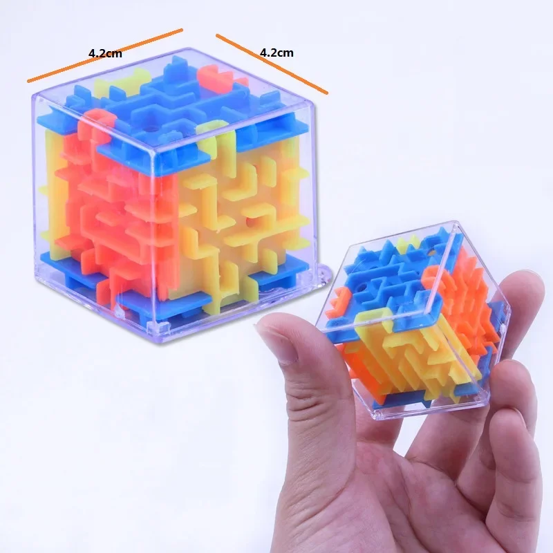 3D Maze Magic Cube Transparent Six-sided Puzzle Speed Cube Rolling Ball Game Cubos Maze Toys for Children Educational