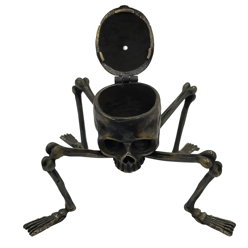 Outdoors Tool Candle Holder Skull Spider Brass Vintage Mystery Resin Wizard Pillar Candlestick Holders Home Room Decor Ornaments