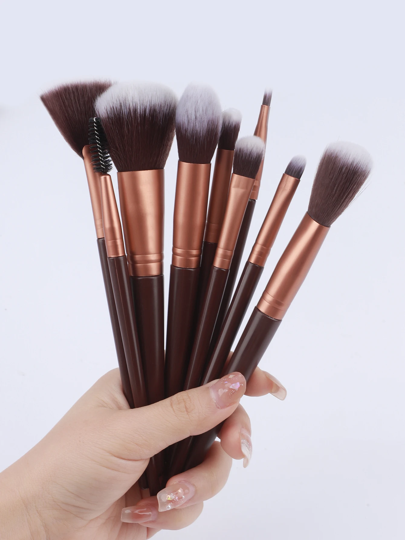 限定版 9 本ブラシセット プレミアム合成ファンデーション パウダー コンシーラー アイシャドウ、チーク メイクアップ ブラシ