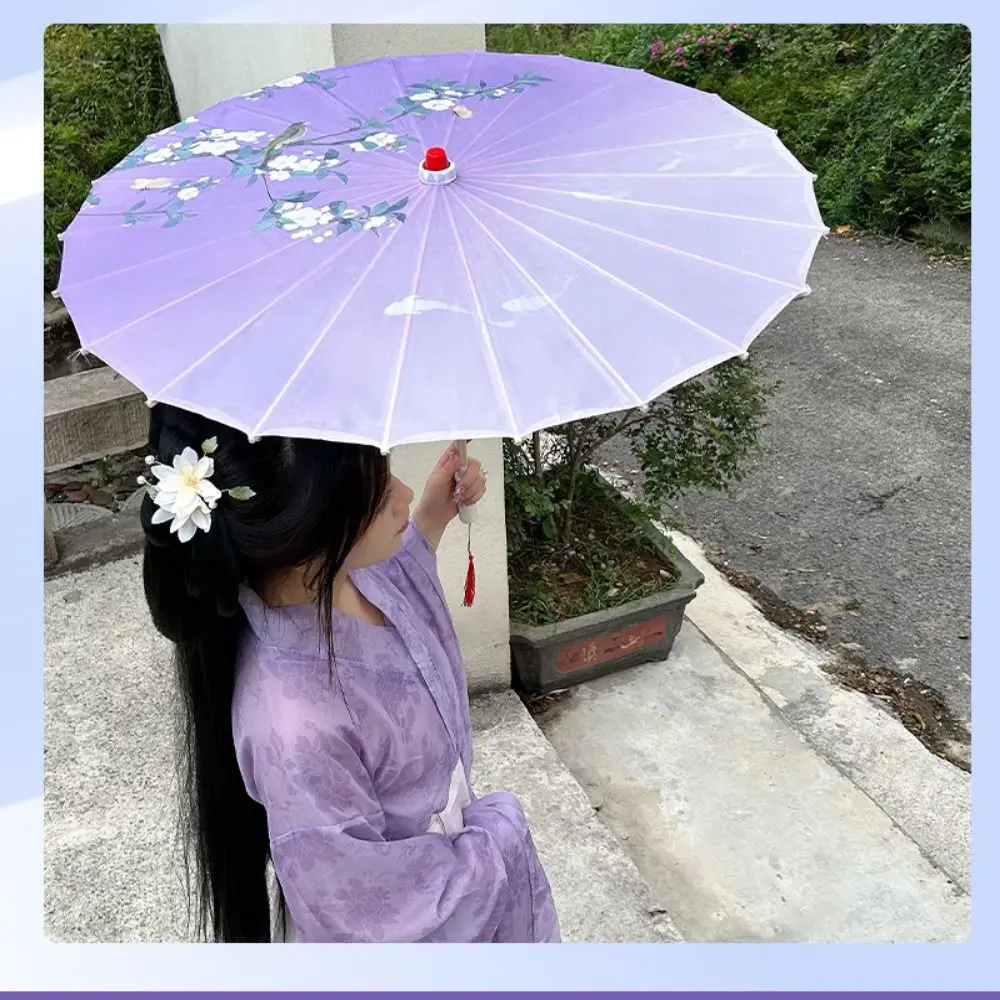 56 cm parapluie ventilateur tissu de soie 10 couleurs Cosplay Hanfu huile papier parapluie chinois Antique Style classique japon Style parapluie