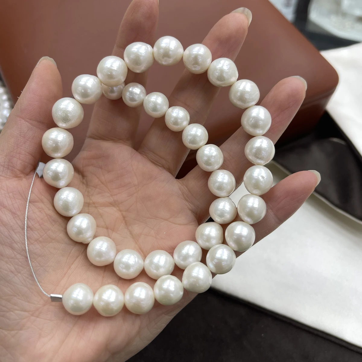 

10-13mm Natural Freshwater Pearl White Big White Bead for Jewelry Make DIY Necklace Earring Bracelet Accessory Women Wholesale