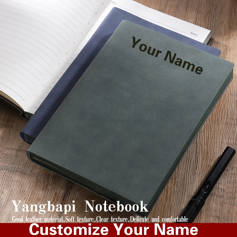 Personalized Custom Name PU Leather Notebook A5, Office Business School Stationery, Birthday Graduation Teacher Gift