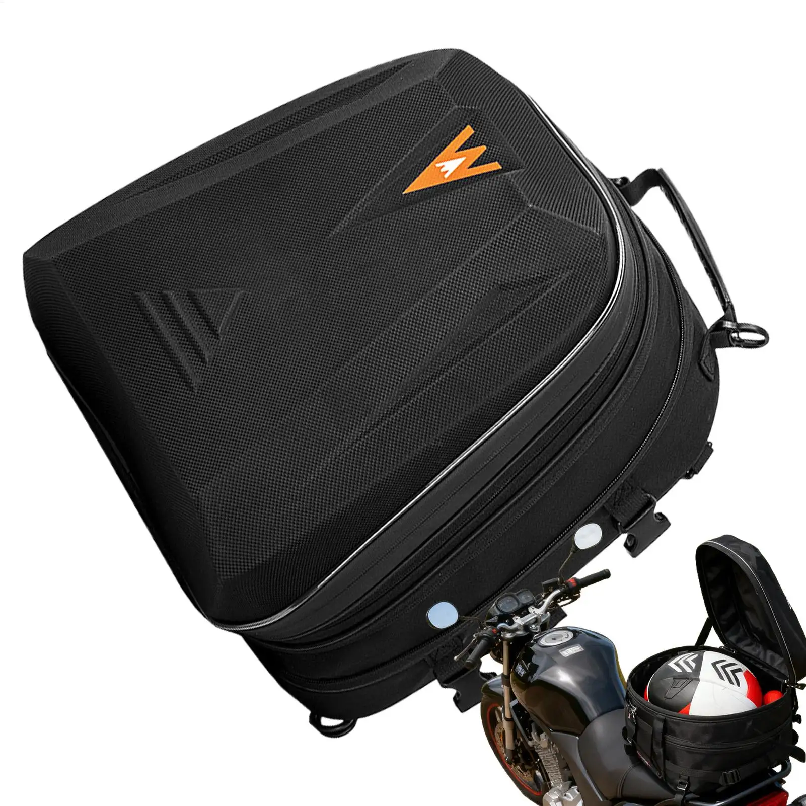 Motorcycle Tail Bag 20L-28L Expandable Hard Shell Backpack Waterproof Motorcycle Helmet Bag For Motorbike Scooter