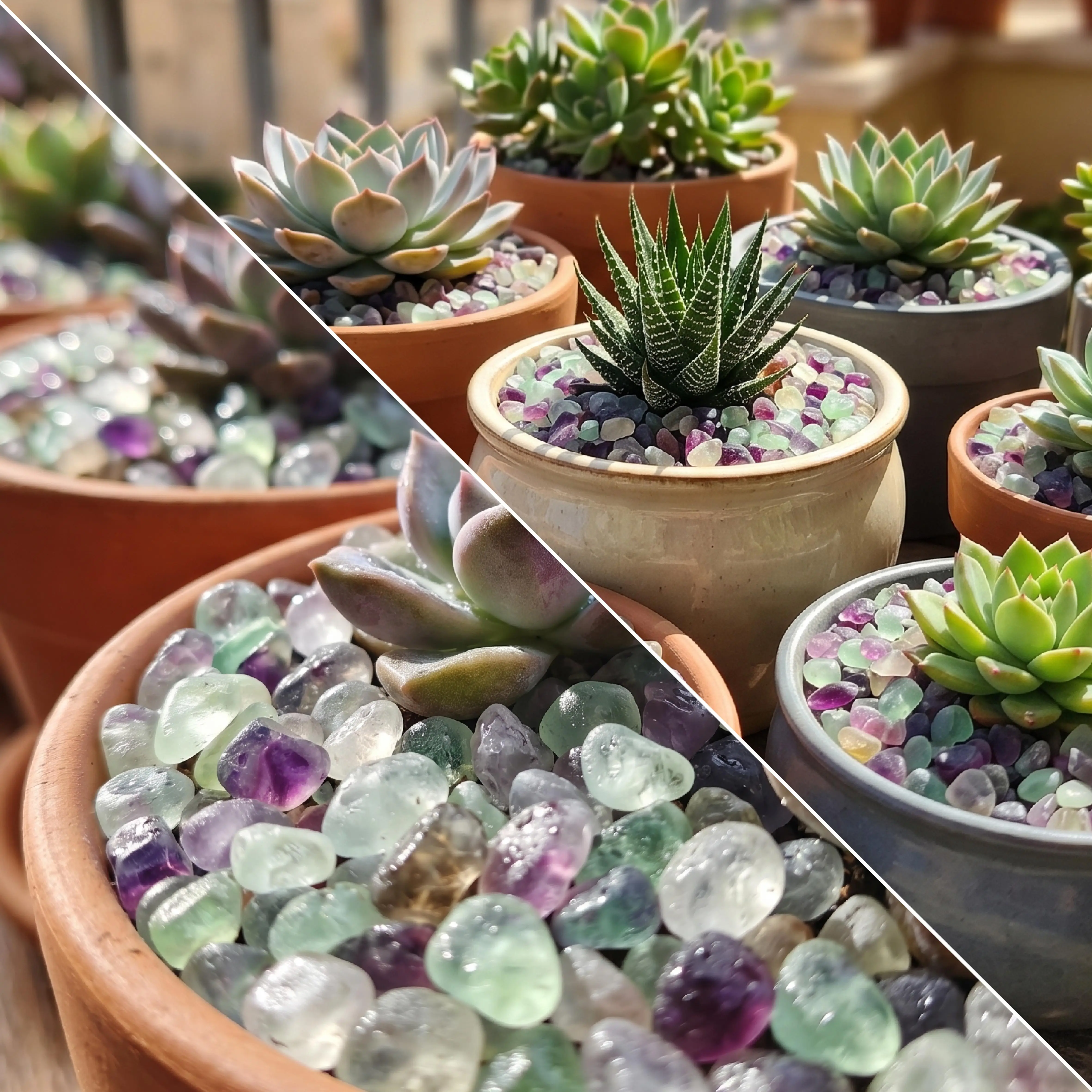 360g Natural Fluorite Fragments Crystal Succulent Plant Fillers, Flower Pots And Vases Decorative Mineral Pebbles, Aquarium Gravel, Aromatherapy Diffuser Filler, Suitable for aquariums, landscaping, vase fillers, succulents, cactus potted plants - view 7