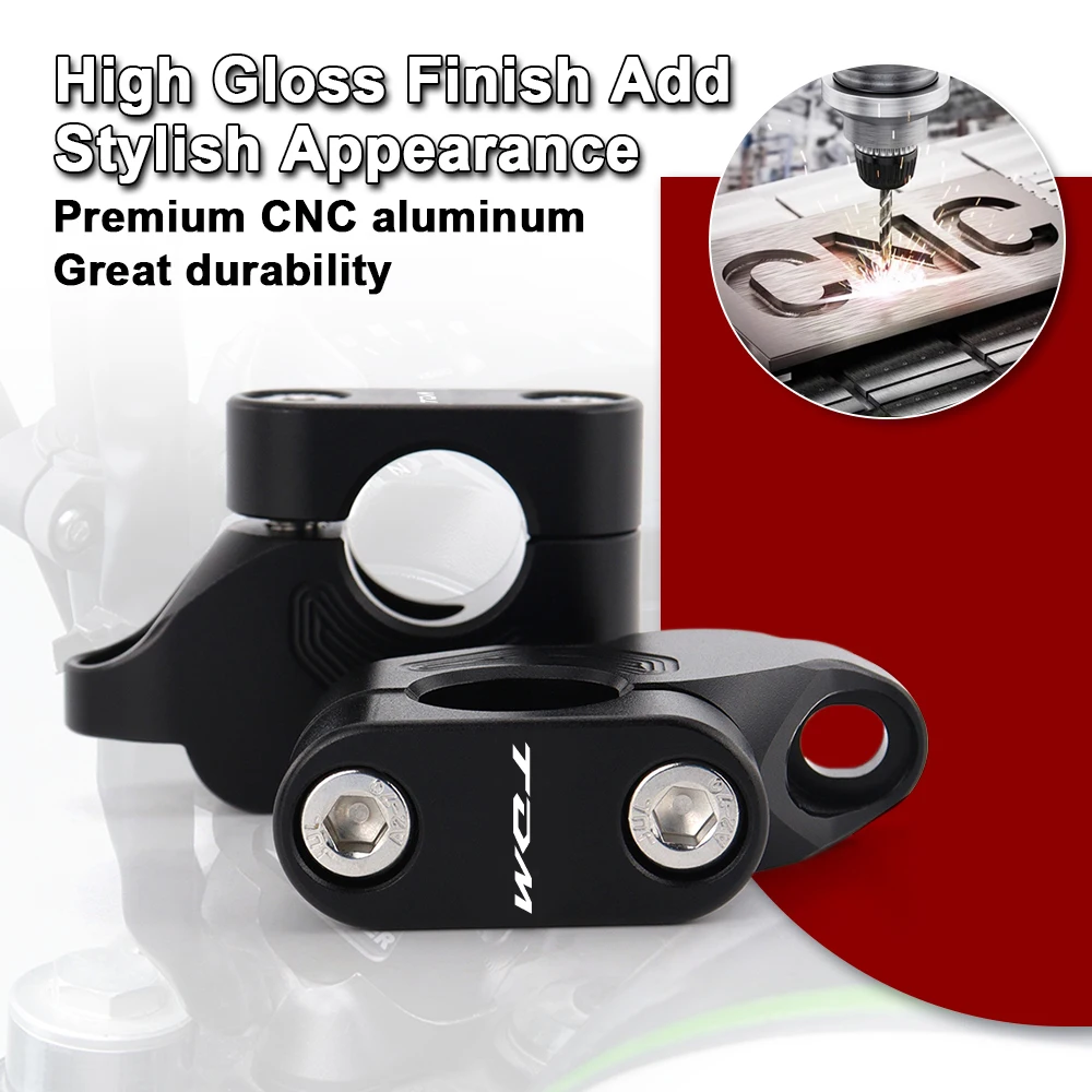 Fit For Yamaha TDM 850 1991-2000 TDM 900 2002-2011 22mm 7/8" Motorcycle Offset Handle Bar Mounting Risers Extend Moved CNC 4