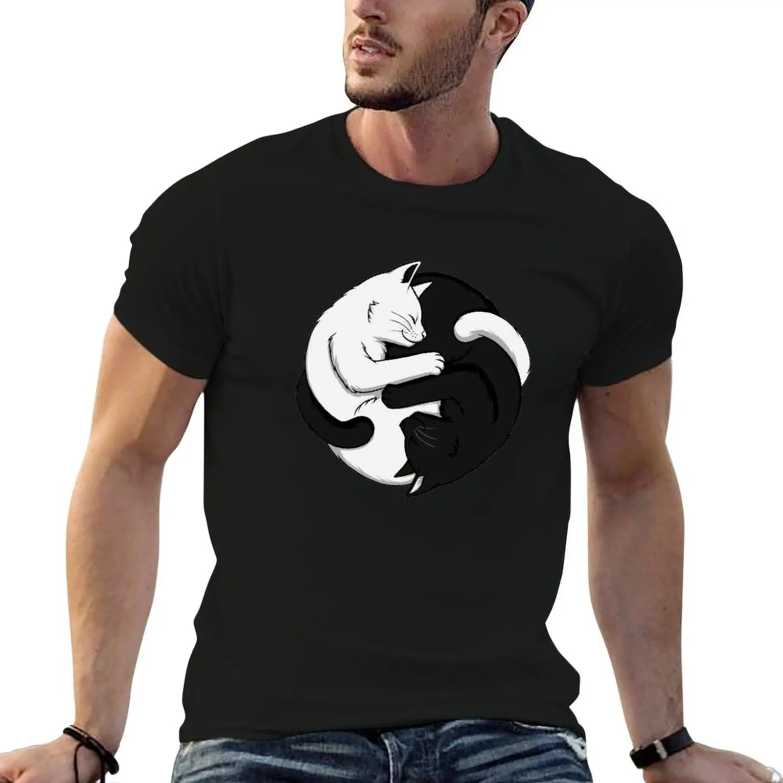 

graphic man cats T-Shirt t shirt man t yang shirts men for Yin