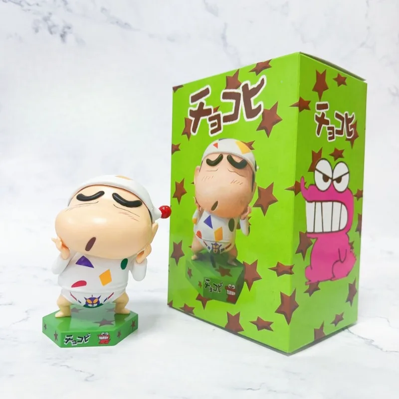 Anime Crayon Shinchan Figure Cartoon Pajamas Crayon Desktop Ornaments Wholesale Cute Child Toy Kawaii Doll Collect Model Gift