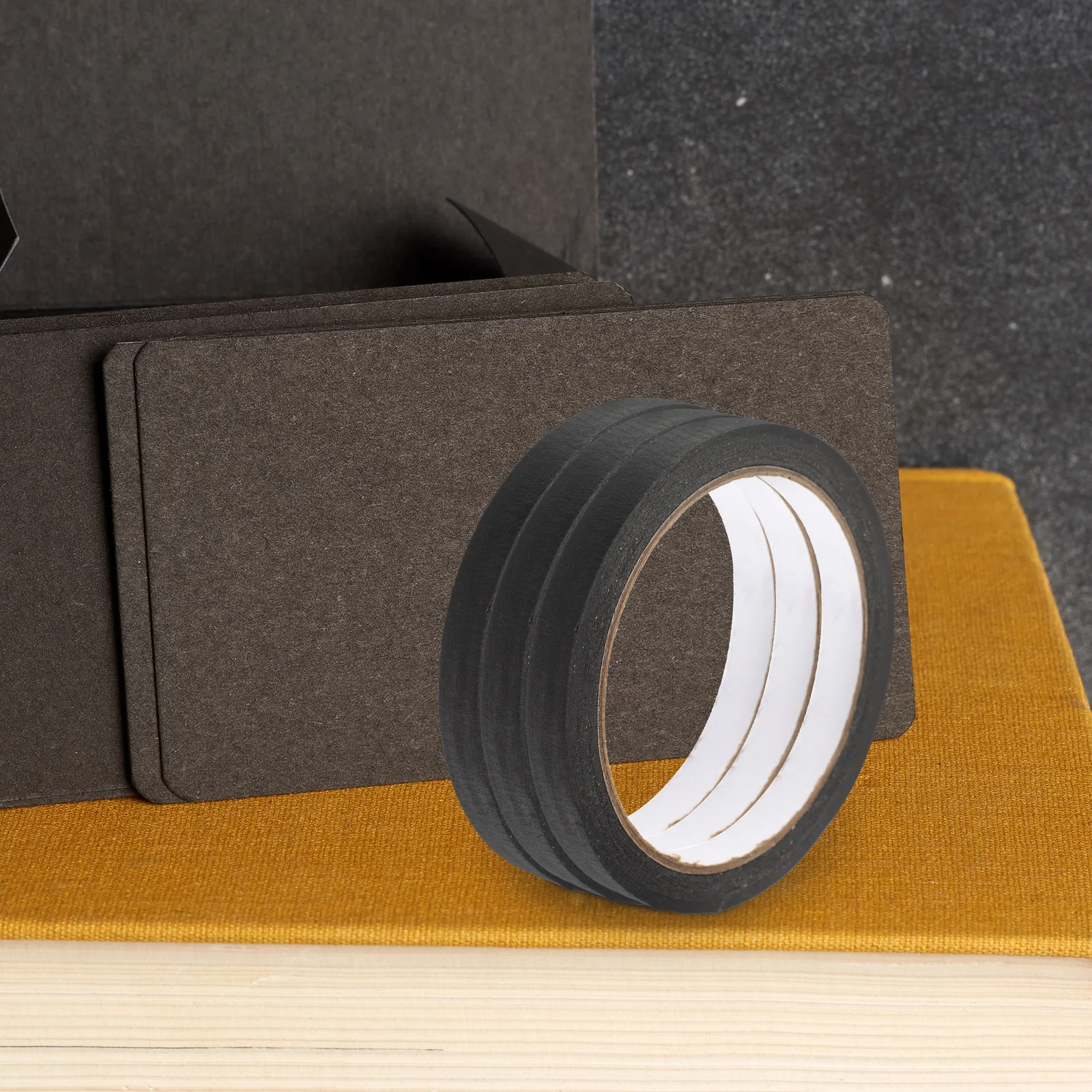

Advanced Wrinkle Paper Durable Masking Tape for Painting DIY Easy Peel Reusable Adhesive Tapes Black Washi Paper