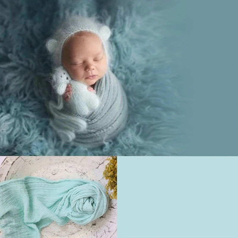 Newborn Photography Props Wrap Baby Blanket Soft Stretchable Cotton Swaddling Photography Backdrop Photo Studio