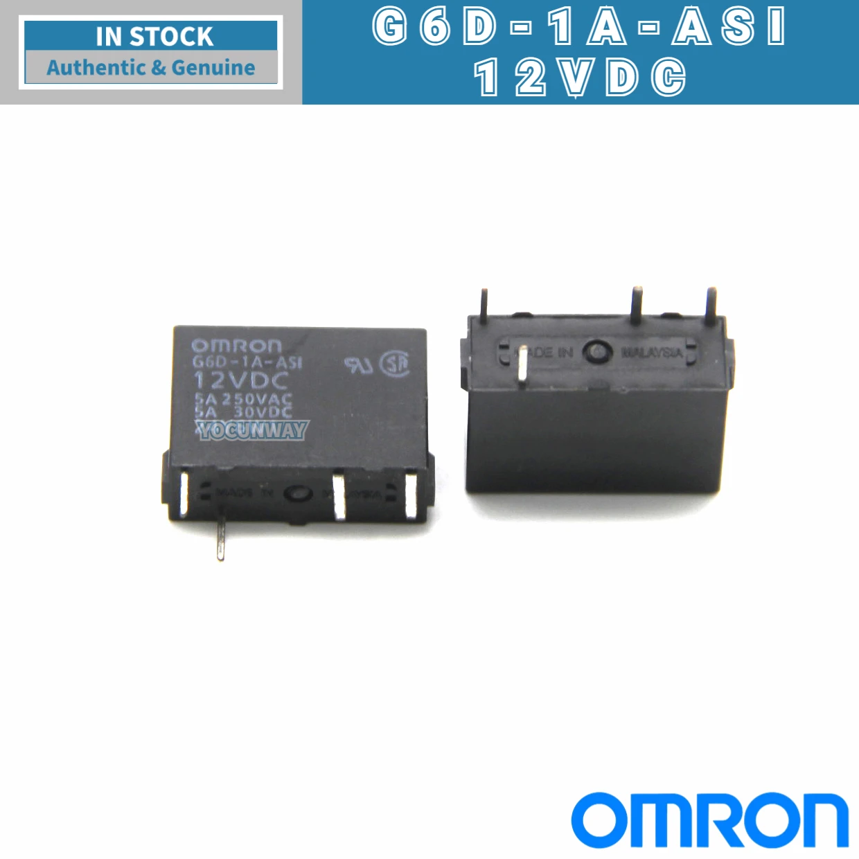 New Authentic Original OMRON PCB Power Relay G6D-1A-ASI-5VDC 24VDC 12VDC DC12V 24V 4pin 5A P6D-04P